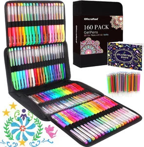 160er Pack Gelstifte Set mit 80 Farben + 80 Minen für Erwachsene Coloring & Art - Bild 1 von 12