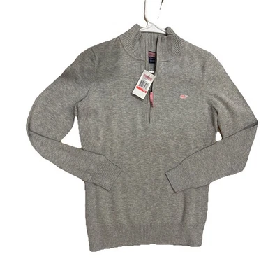 Vineyard Vines Women's NWT XSMALL 1/4 Zip Sweatshirt Pullover Gray  - Image 1 of 4