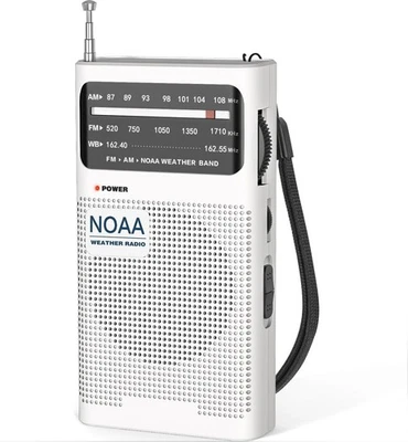 Portable Weather Radio AM/FM with Strong Reception Emergency Alert 2 White Units - Image 1 of 4