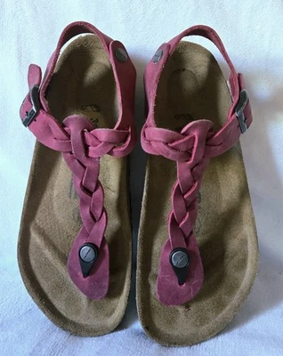 Tatami by Birkenstock Kairo Braided Zinfandel Wine Red Leather Regular 38R 7 8 - Image 1 of 4