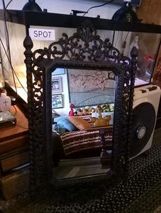 Vintage Homco Mirror Gothic Hollywood Regancy MCM 1971 Molded Plastic 33x19 - Picture 1 of 13