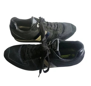 Men's VERSACE JEANS Premium Black Leather/Suede TRAINERS EU 44 UK Size 9.5 *VGC* - Picture 1 of 10