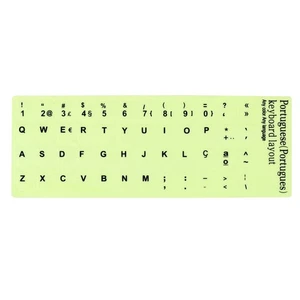Portuguese Keyboard Stickers Glow in the Dark, Keyboard Cover, Black - Afbeelding 1 van 6