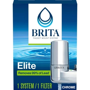 Brita Faucet Mount Water Filter System Chrome No-Wait Filtration Easy Install... - Picture 1 of 9