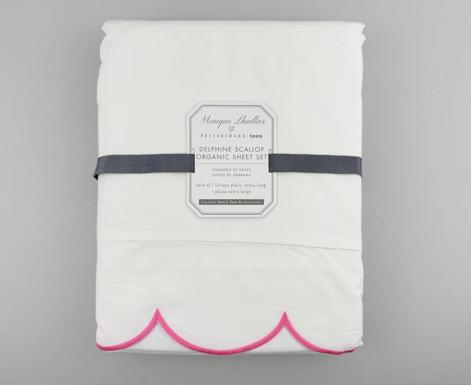 Juego de sábanas Monique Lhuillier x Pottery Barn Teen Delphine vieira DOBLE XL orgánico Foto 1 de 4