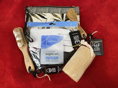 Treat Yourself Or A Friend, Cosmetic Bag w/ 3 Pure Body Items & Luxury Night Set - Image 1 of 2