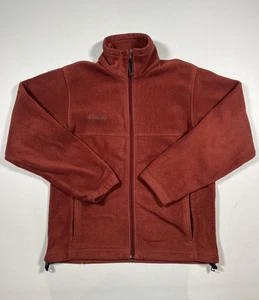 Columbia Giacca Pile Uomo Piccola Rosso Ruggine Full Zip Outdoor Escursionismo Caldo - Foto 1 di 7