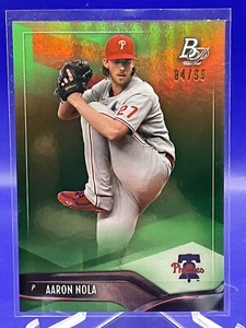 Aaron Nola 2021 Bowman Platinum Green #d/99 Philadelphia Phillies #39 - Picture 1 of 2