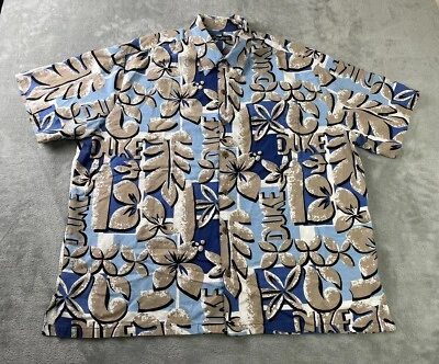 Duke Kahanamoku Hawaiian Shirt Mens 3XL / 2XL Floral Spellout Geometric Hawaii - Image 1 of 4