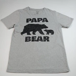 PAPA BEAR T-Shirt ~ Men’s Medium Gray with Black Graphic, Chemistry Brand Cotton - Picture 1 of 7
