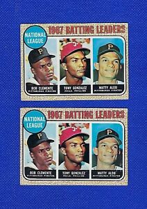 1968 Topps Baseball 1967 NL BATTING LEADERS #1 Clemente Gonzales Alou Lot of (2)