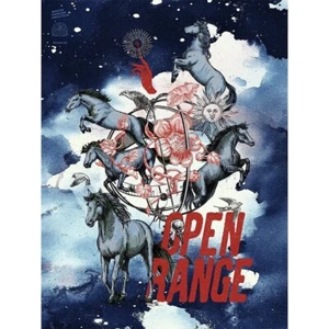 Open Range Poster | Mystical Wild Horses & Celestial Globe Art Print Wall Decor - Picture 1 of 10