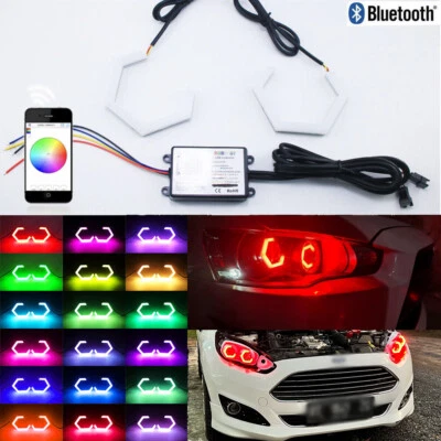Anillos LED RGB Hexagonales Ojos de Ángel Bluetooth APP Control DRL para INFINITI G25 G35 G37 Foto 1 de 4