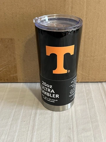 Tennessee Volunteers NCAA 20oz Black Tumbler Cup Mug Logo Brands New Cover