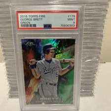 George Brett 2018 Topps Fire GREEN #176 🔥 PSA 9