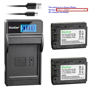 Kastar Battery USB LCD Charger for Sony NP-FZ100 BC-QZ1 & Sony Alpha A7R3 Camera - Picture 1 of 11