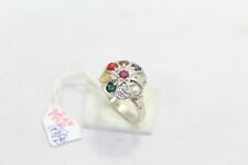 Handmade women's Ring 925 Sterling Silver Navratana 9 Planet Gem Stone P -69