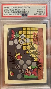 1989 Topps Nintendo #9. Super Mario Brothers 2 Charles Martinet Auto PSA 9