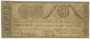 1837 Certificate of Deposite New York NY 50c (L2031) - Picture 1 of 2