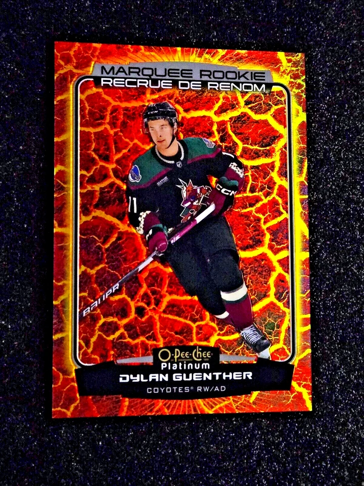 DYLAN GUENTHER 2022-23 O-Pee-Chee Platinum Marquee Rookie HOT MAGMA /499 P-DG - Image 1 of 4