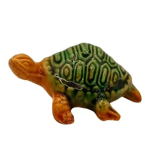 Estatuilla Tortuga Vintage Hecha en Corea 2,50 pulgadas Verde y Marrón - Imagen 1 de 8