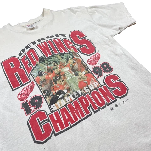 Vintage Detroit Red Wings 1998 Stanley Cup Champions T Shirt XL Hockey Tee Cover