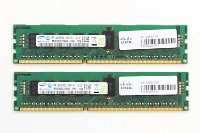 Lot of 2 Samsung 4GB 1Rx4 PC3L-10600R-09-11-C2-D3 ECC REG RAM M393B5270DH0-YH9 - Image 1 of 3