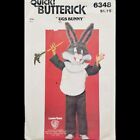 Vtg Looney Tunes Butterick Childs' Bug Bunny Costume Pttrn 6348 Sz S-M-L UNCUT