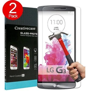 2 Pack Premium HD Tempered Glass Protective Screen Protector Film for LG G3 - Picture 1 of 2