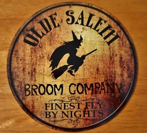 Old Salem Broom Company Sign Country Primitive Witch Retro Halloween Home Decor - Picture 1 of 4