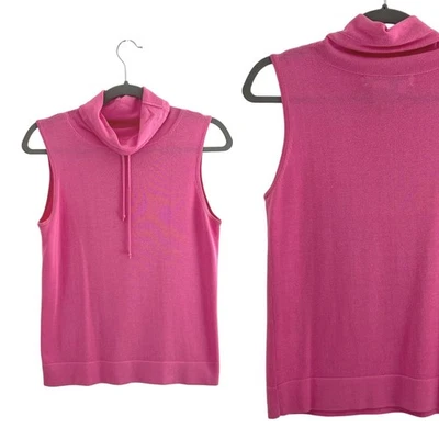 SAKS FIFTH AVENUE Womens Pink Sleeveless Turtleneck Sweater Cotton S - Image 1 of 4