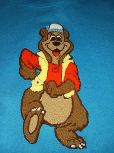 Sudadera Vintage RARA Años 80 Showbiz Bear Gran Calidad Parches Gruesos Talla M - Imagen 1 de 5