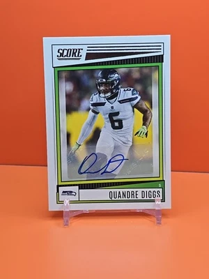 🔵🟢🔵 2022 SCORE QUANDRE DIGGS #177 AUTOGRAPH SEATTLE SEAHAWKS 🟢🔵🟢 - Image 1 of 2