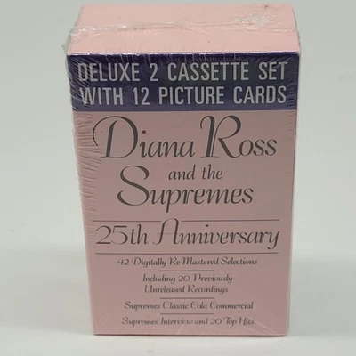 NEW SEALED DIANA ROSS & SUPREMES - 25TH ANNIVERSARY 2x CASSETTE TAPE WITH PHOTOS - Image 1 of 3