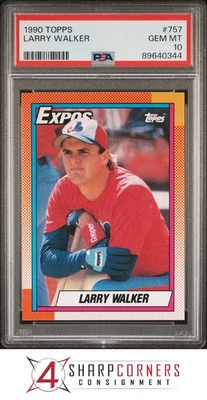 Larry Walker 1990 Topps #757 RC Expos Hof PSA 10 Foto 1 de 3
