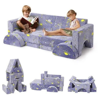 8PCS Modular Kids Play Couch, Kids Couch Toddler Couch for Playroom Nursery. - Image 1 of 4