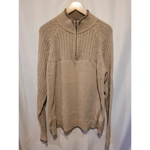 Columbia Cable Knit 1/4 Zip Mock Turtle Neck Sweater Men's XL - Picture 1 of 8
