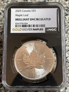 2025 Canada S$5 Maple Leaf Brilliant Uncirculated - Picture 1 of 2