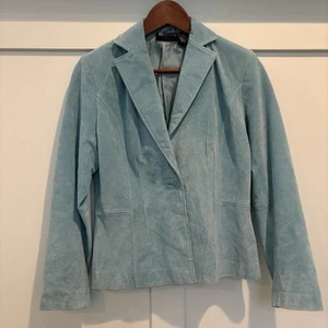 Suede Blazer Women S Seafoam Green Festival Boho Prairie Western Indie Feminine - Picture 1 of 15
