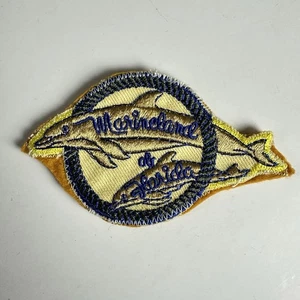 Vintage Marineland Of Florida Dolphin Patch Embroidered 4.5” - Picture 1 of 2