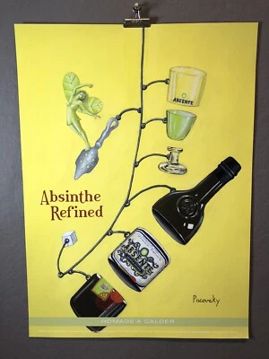 "Póster publicitario ABSINTHE, homenaje a una caldera del artista John Pacovsky, nuevo 19x26""" Foto 1 de 4