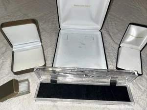 Jewelry Gift Boxes Presentation Hard Shell Velvet Vintage - Picture 1 of 6