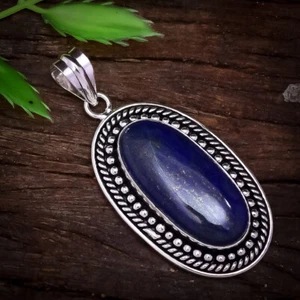 Magnificent Azul Lapislázuli Gema 925 Plata de Ley Handmade Colgante 6.1cm - Imagen 1 de 3