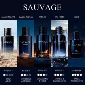 Dior Sauvage Elixir, Parfum, EDT, EDP,Eau Forit Sample Spray Vials 5pc Set - Picture 1 of 7