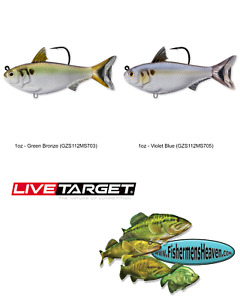 Live Target Gizzard Shad Swimbait (GZS112MS) 1oz 4.5 Inch - Pick Blue or Green