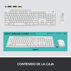 LOGITECH MK295 , Tastatur & Maus Set, kabellos, Weiß - Silent Wireless - Espanol - Bild 1 von 6