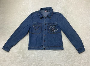 Vintage Levi's Womens Size L Button Up Denim Jean Shirt Beaded - Picture 1 of 12