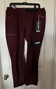 adidas Women’s Large Petite Terrex Techrock PRIMEKNIT Hiking Pants Red HE2277 - Picture 1 of 11