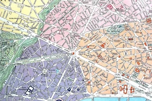 Map of Paris 1899 NORTHWEST QUARTER Friedland Grande Armee Champs Elysees Wagram - Picture 1 of 12