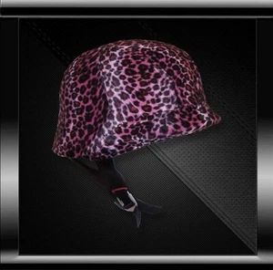 Faux Fur Pink Cheetah Skinners Helmet Cover For German DOT Helmet - Bild 1 von 4